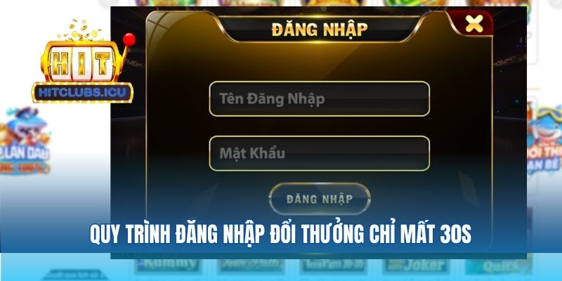Đăng nhập nhanh chóng chưa tới 30S