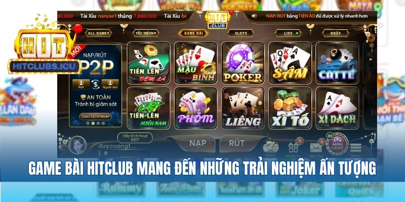 Hitclub với hệ sinh thái game bài đa dạng nhất các cổng game bài hiện nay